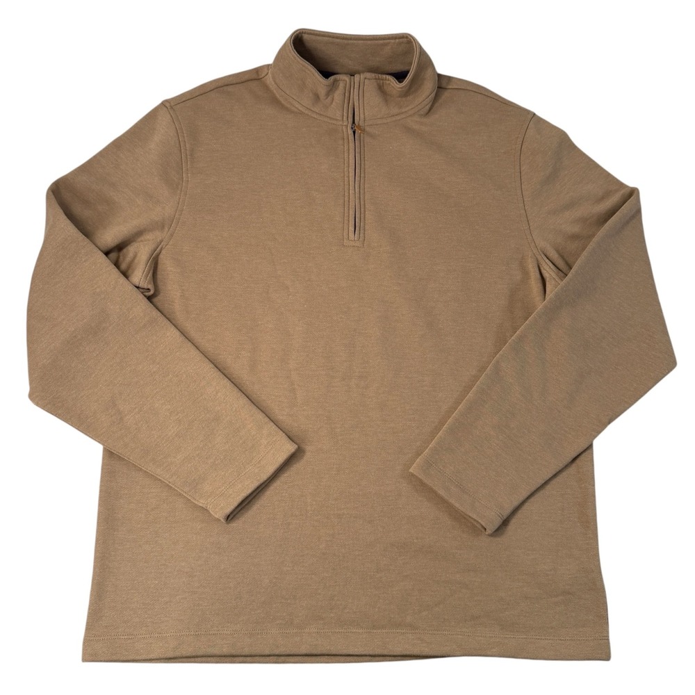 Redmond Outfitters Large‎ Tan Brown Quarter Zip Fleece Pullover Sweatshirt NWT